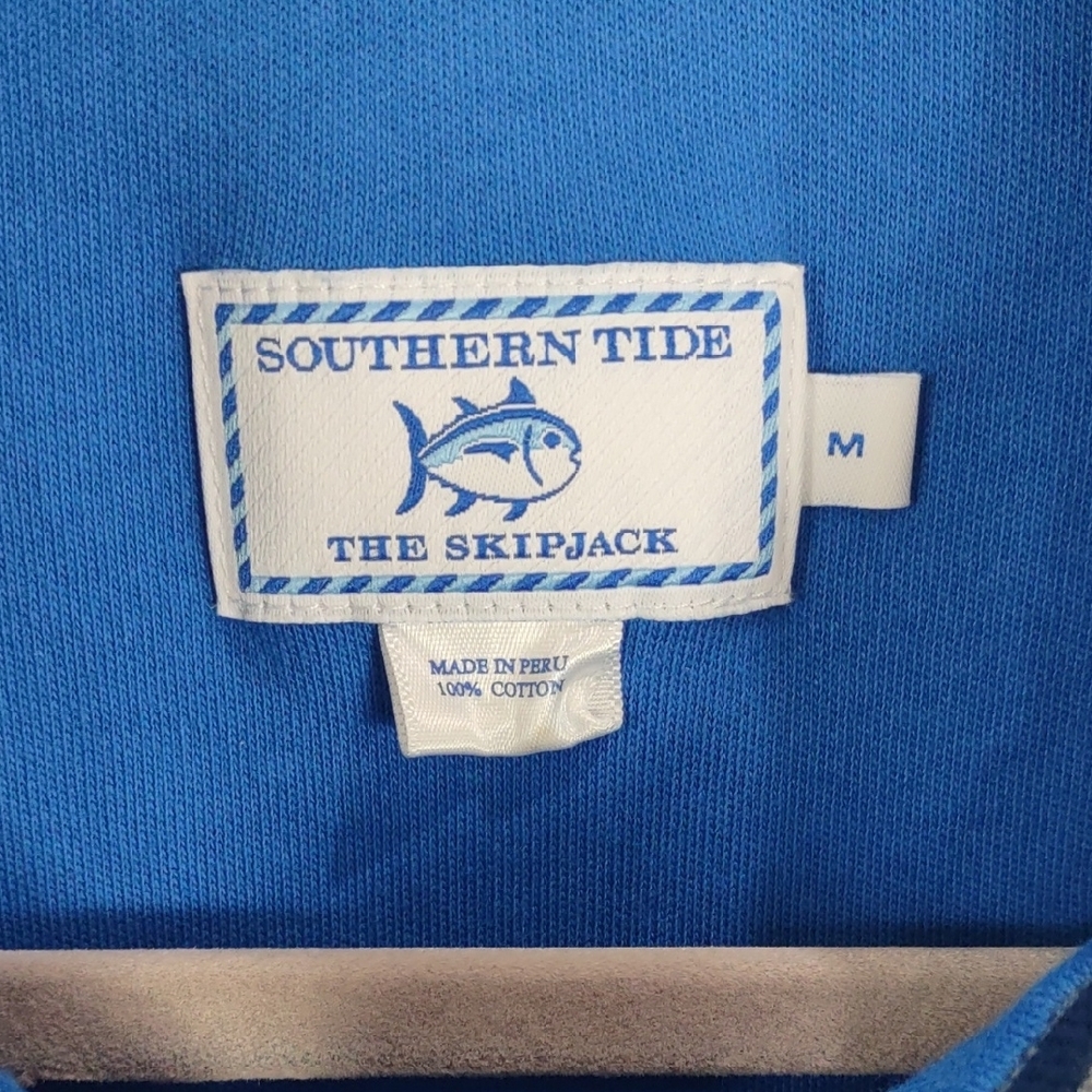 Southern Tide, Size M,Men's Blue Quarter-Zip Sweater - Picture 3 of 17